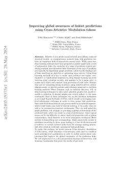 Improving global awareness of linkset predictions using Cross-Attentive
  Modulation tokens