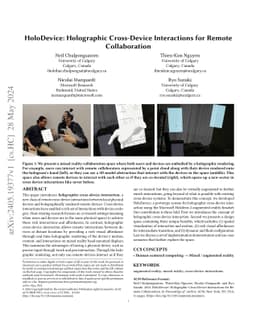 HoloDevice: Holographic Cross-Device Interactions for Remote
  Collaboration