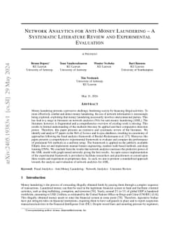 Network Analytics for Anti-Money Laundering -- A Systematic Literature Review and Experimental Evaluation
