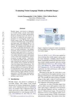 Evaluating Vision-Language Models on Bistable Images