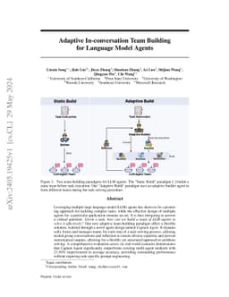 Adaptive In-conversation Team Building for Language Model Agents
