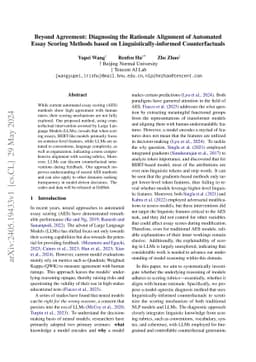 Beyond Agreement: Diagnosing the Rationale Alignment of Automated Essay
  Scoring Methods based on Linguistically-informed Counterfactuals