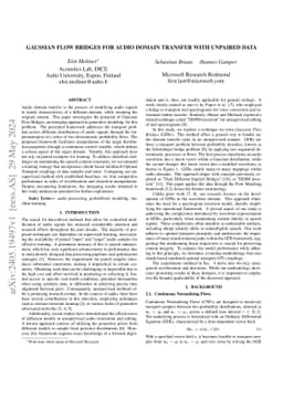 Gaussian Flow Bridges for Audio Domain Transfer with Unpaired Data
