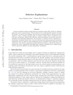 Selective Explanations