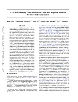 SAM-E: Leveraging Visual Foundation Model with Sequence Imitation for
  Embodied Manipulation