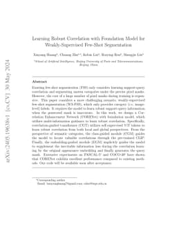 Learning Robust Correlation with Foundation Model for Weakly-Supervised
  Few-Shot Segmentation