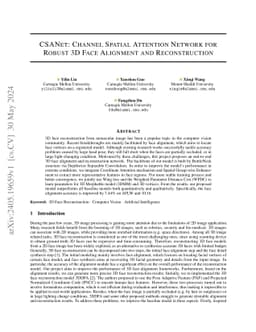 CSANet: Channel Spatial Attention Network for Robust 3D Face Alignment
  and Reconstruction