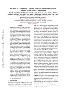 PATIENT-Ψ: Using Large Language Models to Simulate Patients for
  Training Mental Health Professionals