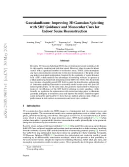 GaussianRoom: Improving 3D Gaussian Splatting with SDF Guidance and Monocular Cues for Indoor Scene Reconstruction
