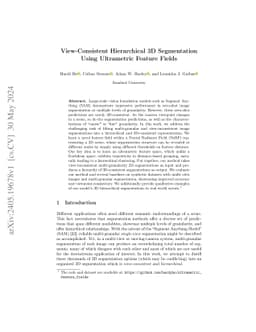 View-Consistent Hierarchical 3D Segmentation Using Ultrametric Feature
  Fields