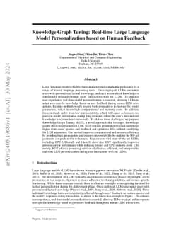 Knowledge Graph Tuning: Real-time Large Language Model Personalization
  based on Human Feedback