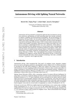 Autonomous Driving with Spiking Neural Networks