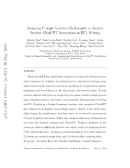 Designing Prompt Analytics Dashboards to Analyze Student-ChatGPT
  Interactions in EFL Writing
