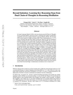 Beyond Imitation: Learning Key Reasoning Steps from Dual
  Chain-of-Thoughts in Reasoning Distillation