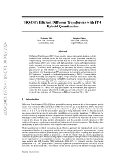 HQ-DiT: Efficient Diffusion Transformer with FP4 Hybrid Quantization