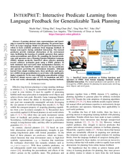InterPreT: Interactive Predicate Learning from Language Feedback for
  Generalizable Task Planning