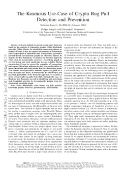 The Kosmosis Use-Case of Crypto Rug Pull Detection and Prevention