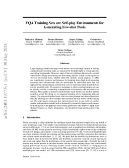 VQA Training Sets are Self-play Environments for Generating Few-shot
  Pools