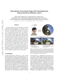Video Question Answering for People with Visual Impairments Using an
  Egocentric 360-Degree Camera