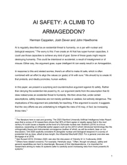 AI Safety: A Climb To Armageddon?