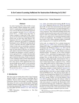Is In-Context Learning Sufficient for Instruction Following in LLMs?