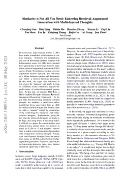 Similarity is Not All You Need: Endowing Retrieval Augmented Generation
  with Multi Layered Thoughts