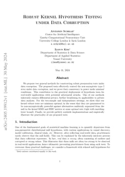 Robust Kernel Hypothesis Testing under Data Corruption