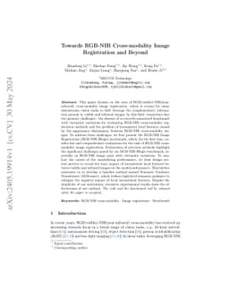 Towards RGB-NIR Cross-modality Image Registration and Beyond