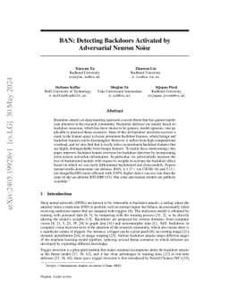 BAN: Detecting Backdoors Activated by Adversarial Neuron Noise