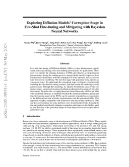 Exploring Diffusion Models' Corruption Stage in Few-Shot Fine-tuning and
  Mitigating with Bayesian Neural Networks