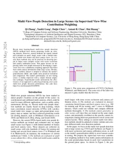 Multi-View People Detection in Large Scenes via Supervised View-Wise
  Contribution Weighting