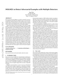 HOLMES: to Detect Adversarial Examples with Multiple Detectors