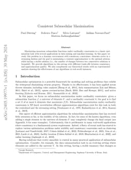 Consistent Submodular Maximization