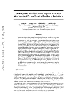 DiffPhysBA: Diffusion-based Physical Backdoor Attack against Person
  Re-Identification in Real-World