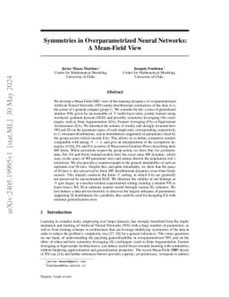 Symmetries in Overparametrized Neural Networks: A Mean-Field View