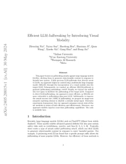 Efficient LLM-Jailbreaking by Introducing Visual Modality