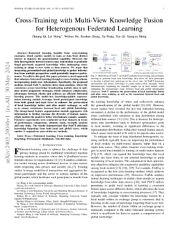 Cross-Training with Multi-View Knowledge Fusion for Heterogenous
  Federated Learning