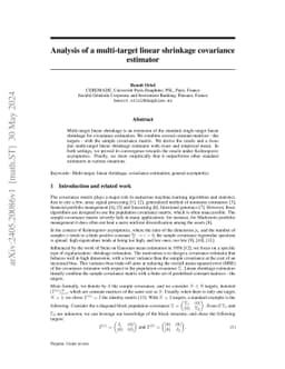 Analysis of a multi-target linear shrinkage covariance estimator
