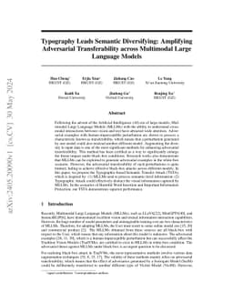 Typography Leads Semantic Diversifying: Amplifying Adversarial
  Transferability across Multimodal Large Language Models