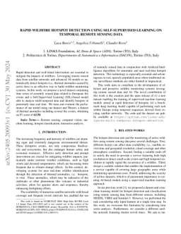 Rapid Wildfire Hotspot Detection Using Self-Supervised Learning on
  Temporal Remote Sensing Data