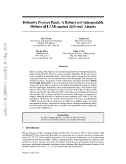 Defensive Prompt Patch: A Robust and Interpretable Defense of LLMs
  against Jailbreak Attacks