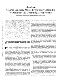 LLaMEA: A Large Language Model Evolutionary Algorithm for Automatically Generating Metaheuristics