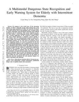 A Multimodal Dangerous State Recognition and Early Warning System for
  Elderly with Intermittent Dementia