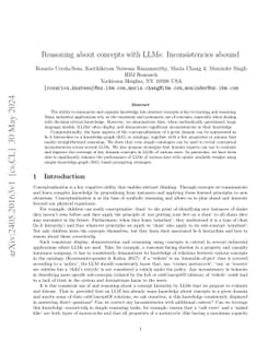 Reasoning about concepts with LLMs: Inconsistencies abound