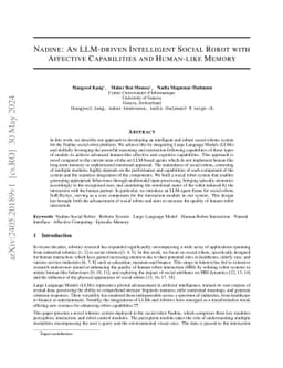 Nadine: An LLM-driven Intelligent Social Robot with Affective
  Capabilities and Human-like Memory