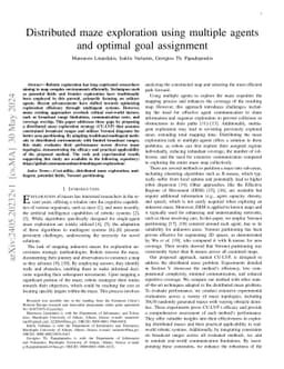 Distributed maze exploration using multiple agents and optimal goal
  assignment