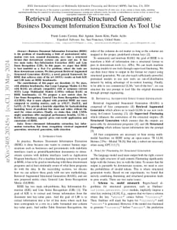 Retrieval Augmented Structured Generation: Business Document Information
  Extraction As Tool Use