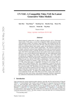 CV-VAE: A Compatible Video VAE for Latent Generative Video Models