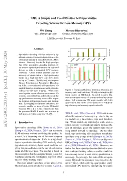 S3D: A Simple and Cost-Effective Self-Speculative Decoding Scheme for
  Low-Memory GPUs
