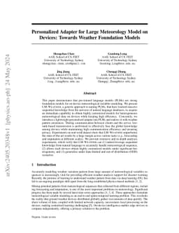 Personalized Adapter for Large Meteorology Model on Devices: Towards
  Weather Foundation Models